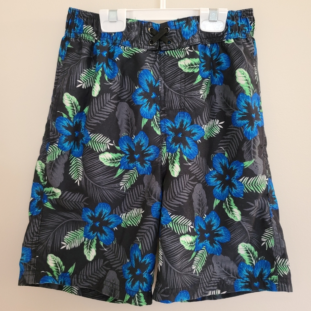 Boy's Hawaiian Print Swim Shorts